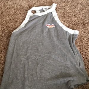 PINK grey halter top